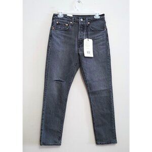 Levi's 501 Skinny High Rise Button Fly Jeans Women’s Size 27x28 Faded Black Gray